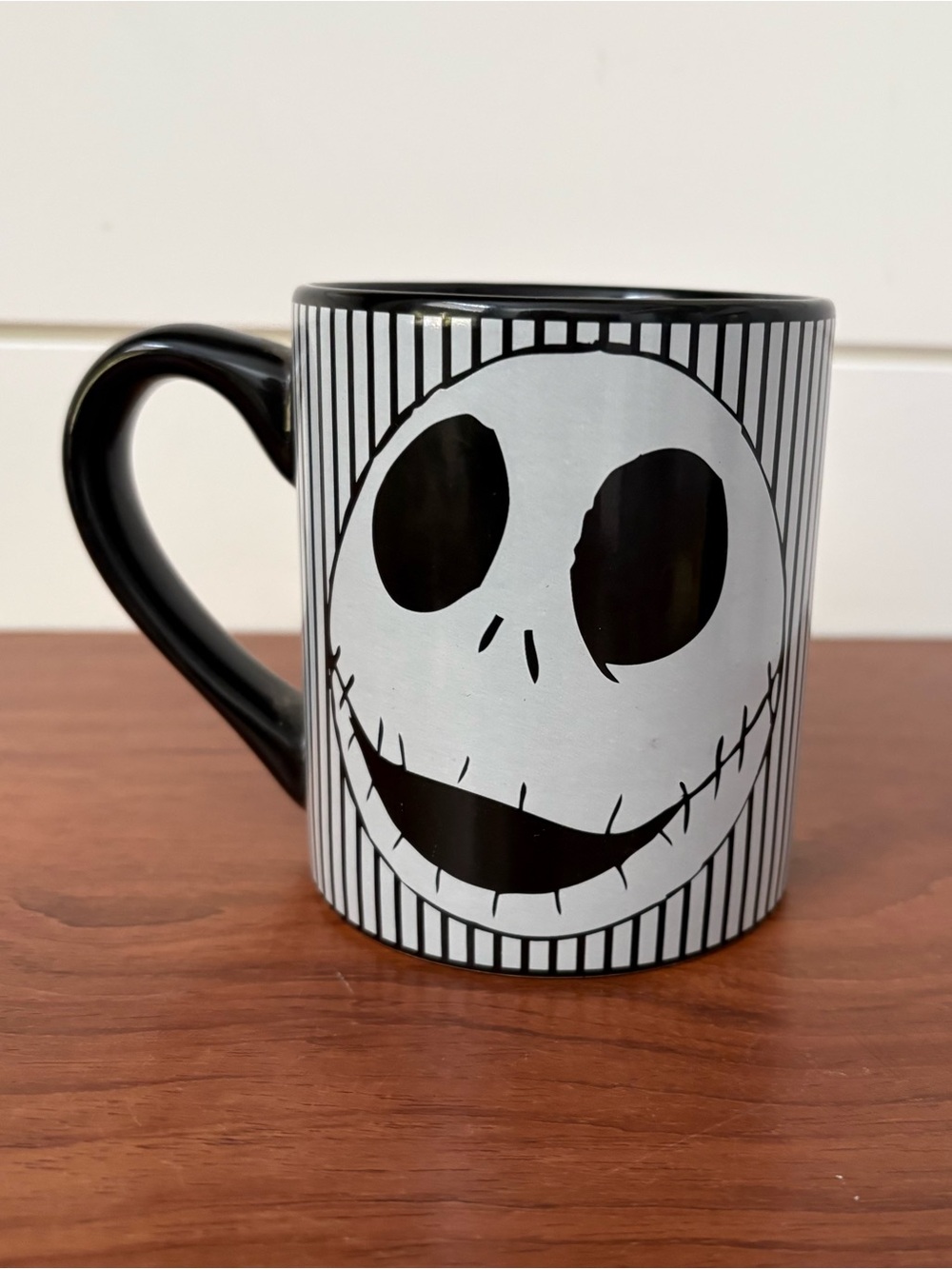Disney Nightmare Before Christmas Jack Skellington Ceramic Stripe Black Mug 14oz